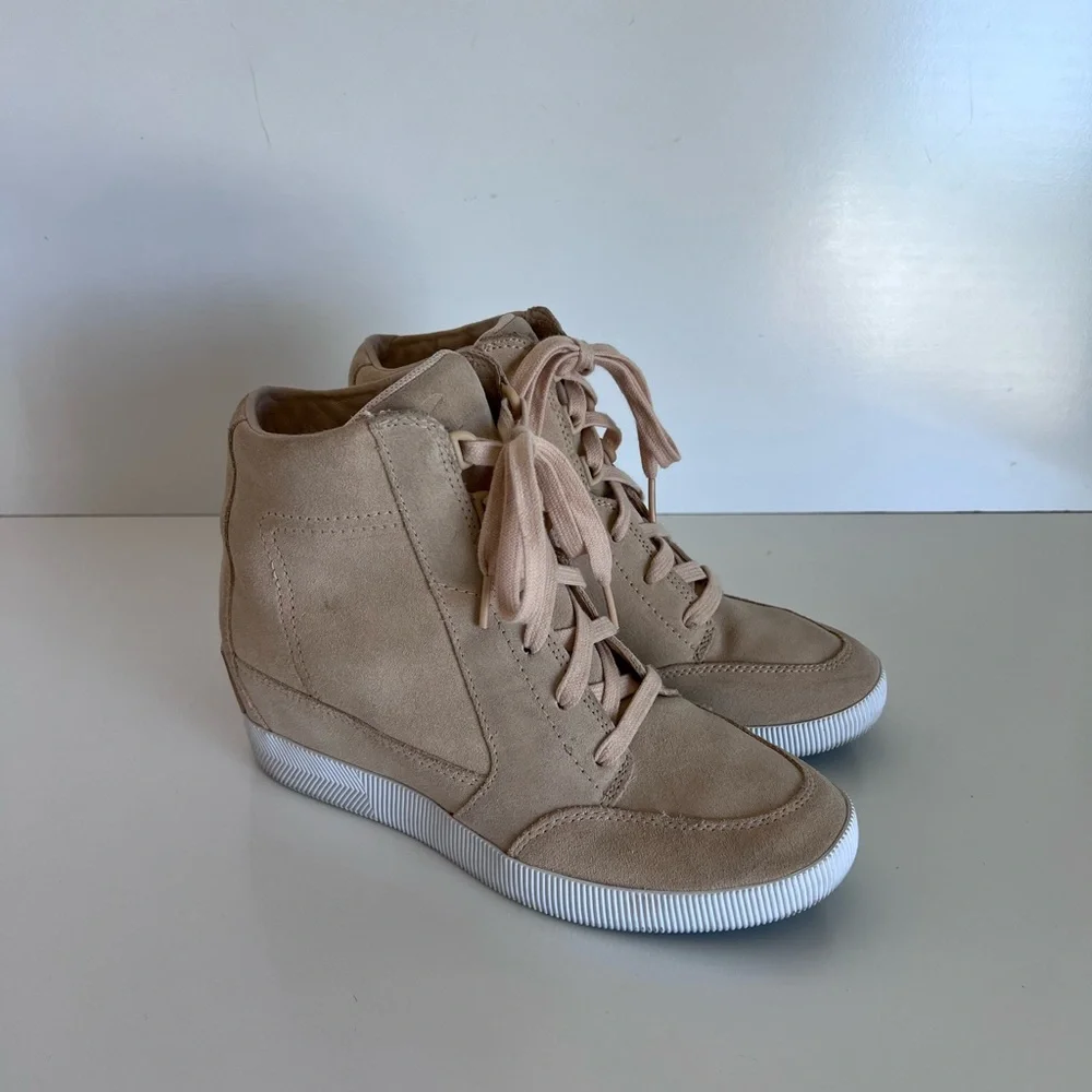 Sorel Women's‎ Out N About Wedge Sneaker Bootie Nova Sand, Sea Salt
